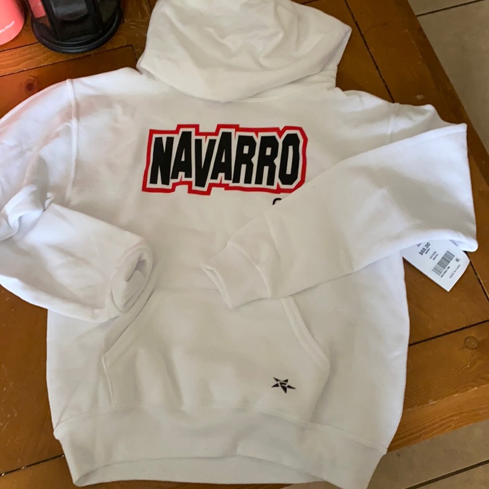 Navarro hoodie Color:white  Size:youth medium